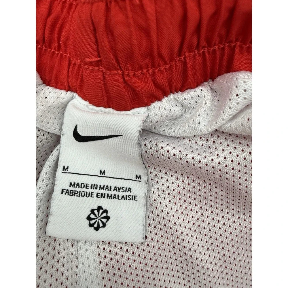 Nike Track Pants Men's Medium Red Black White Jogger Athletic Lined Swoosh